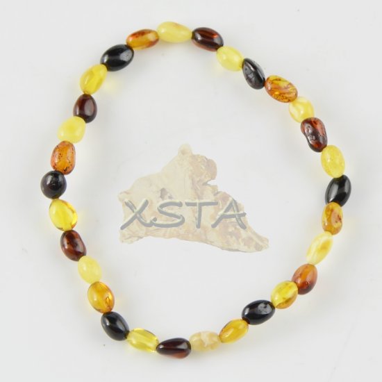 Small amber beads bracelet  for adults mix color